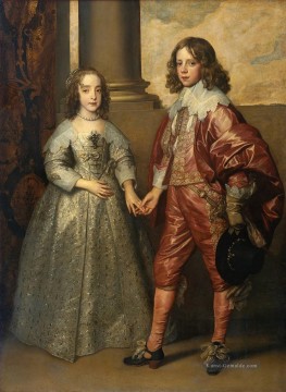  art - Wilhelm II Prinz von Oranien und Prinzessin Henrietta Maria Stuart Barock Hofmaler Anthony van Dyck